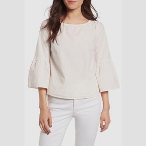 MADEWELL WHITE BELL SLEEVED CROP TOP